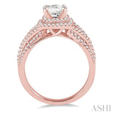 5/8 Ctw Diamond Semi-mount Engagement Ring in 14K Rose Gold