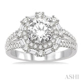 3/4 Ctw Diamond Semi-Mount Engagement Ring in 14K White Gold