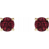 14K Yellow 5 mm Natural Mozambique Garnet Stud Earrings
