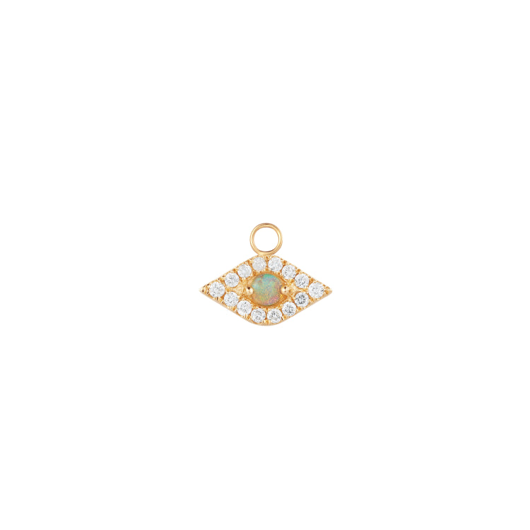 Helene | Diamond and Opal Evil Eye Earring Charm