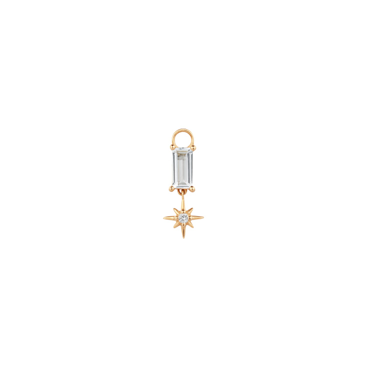 Estrella | White Topaz Starburst Earring Charm