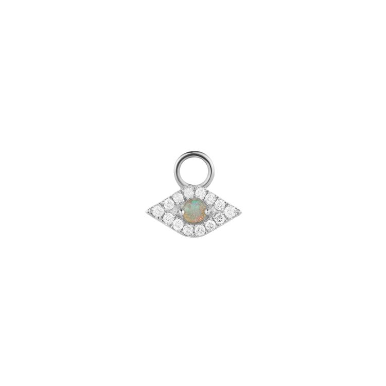 Helene | Diamond and Opal Evil Eye Earring Charm