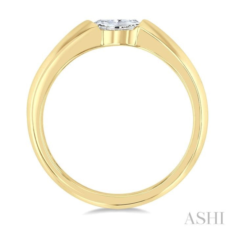 1/3 Ctw East-West Set Pear Cut Diamond Solitaire Fashion Ring in 14K Yellow Gold