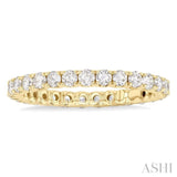 1.00 Ctw Round Cut Diamond Eternity Wedding Band in 14K Yellow Gold