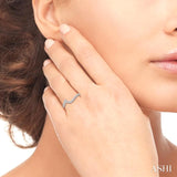 1/6 ctw Curve Round Cut Diamond Wedding Band in 14K White Gold