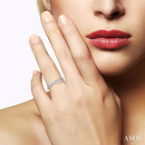 1/6 ctw Criss-Cross Baguette and Round Cut Diamond Fashion Ring in 14K White Gold