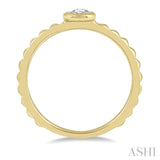 1/50 Ctw Round Cut lattice Diamond Promise Ring in Pyramid shape 10K Yellow Gold