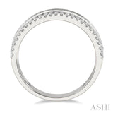 3/8 Ctw Split Baguette and Round Cut Diamond Fashion Ring in 14K White Gold
