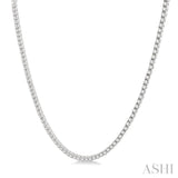10 Ctw Round Cut Diamond Tennis Necklace in 14K White Gold