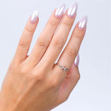 1/20 Ctw Initial 'L' Round Cut Diamond Fashion Ring in 10K White Gold