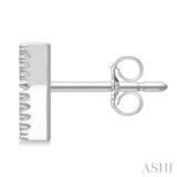 1/10 Ctw Initial 'K' Round Cut Diamond Earrings in 10K White Gold
