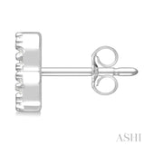 1/8 Ctw Initial 'B' Round Cut Diamond Earrings in 10K White Gold