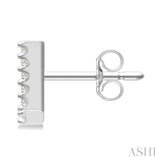 1/10 Ctw Initial 'L' Round Cut Diamond Earrings in 10K White Gold