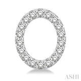 1/10 Ctw Initial 'O' Round Cut Diamond Earrings in 10K White Gold