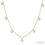 1/2 Ctw Circular Accent Rose Cut Diamond Station Necklace in 14K Yellow Gold