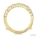 1 1/10 Ctw Zigzag Marquise and Round Cut Diamond Insert Ring in 14K Yellow Gold