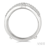 1 1/10 Ctw Baguette and Round Cut Diamond Insert Ring in 14K White Gold