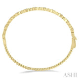 1/4 Ctw Marquise Link Round Cut Stackable Diamond Bangle in 14K Yellow Gold