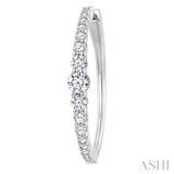 1 1/2 Ctw Graduated Round Cut Diamond Riviera Hoop Earrings in 14K White Gold