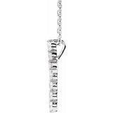 14K White Gold 1/4 CTW Lab-Grown Diamond Cross 16-18" Necklace