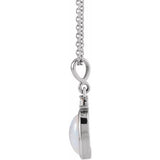 14K White Gold 5x3 mm Natural White Opal & .03 CT Natural Diamond 16-18" Necklace
