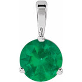 Platinum Lab-Grown Emerald Pendant