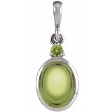 Sterling Silver 5x3 mm Natural Peridot Pendant