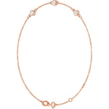 14K Rose Gold 1/3 CTW Lab-Grown Diamond Bezel-Set Three-Stone 6 1/2-7 1/2" Bracelet