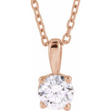 14K Rose Gold 1/3 CT Natural Diamond 18" Necklace