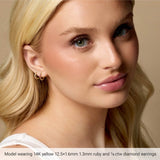 14K White Gold 1/3 CTW Natural Diamond Hinged 15 mm Hoop Earrings