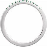 10K White Gold Natural Emerald Stackable Ring