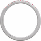 10K White Gold Natural Pink Tourmaline Stackable Ring
