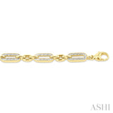 1/6 Ctw Round Cut Diamond Paperclip Bracelet in Yellow Gold Vermeil