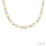 1/4 Ctw Round Cut Diamond Bold Knot Link Fashion Necklace in Yellow Gold Vermeil