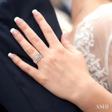 1 1/6 Ctw Diamond Wedding Set with 1 Ctw Princess Cut Engagement Ring and 1/5 Ctw Wedding Band in 14K Rose Gold