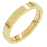 14K Yellow Gold 3 mm Comfort-Fit Flat Band Size 7