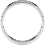 Sterling Silver 6 mm Stepped-Edge Flat Band Size 9