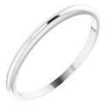14K White Gold 1.5 mm Half Round Band Size 9