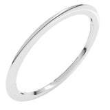 14K White Gold 1 mm Comfort-Fit Half Round Band Size 5.5