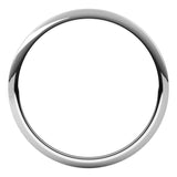 14K White Gold 1 mm Half Round Band Size 5