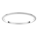 Platinum 1 mm Half Round Band Size 7