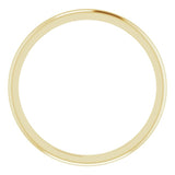 14K Yellow Gold 1.5 mm Half Round Band Size 8