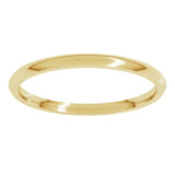 14K Yellow Gold 1.5 mm Lightweight Comfort-Fit Half Round Band Size 6