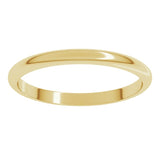 18K Yellow Gold 2 mm Half Round Band Size 6