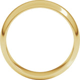 14K Yellow Gold 6 mm Half Round Band Size 13