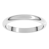 Sterling Silver 2.5 mm Half Round Band Size 8