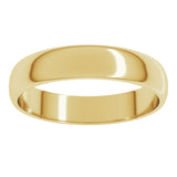 14K Yellow Gold 4 mm Lightweight Half Round Band Size 12
