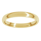 14K Yellow Gold 2.5 mm Lightweight Comfort-Fit Half Round Band Size 9.5