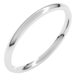 14K White Gold 1.5 mm Lightweight Comfort-Fit Half Round Band Size 9