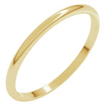 10K Yellow Gold 1.5 mm Lightweight Half Round Band Size 4.5